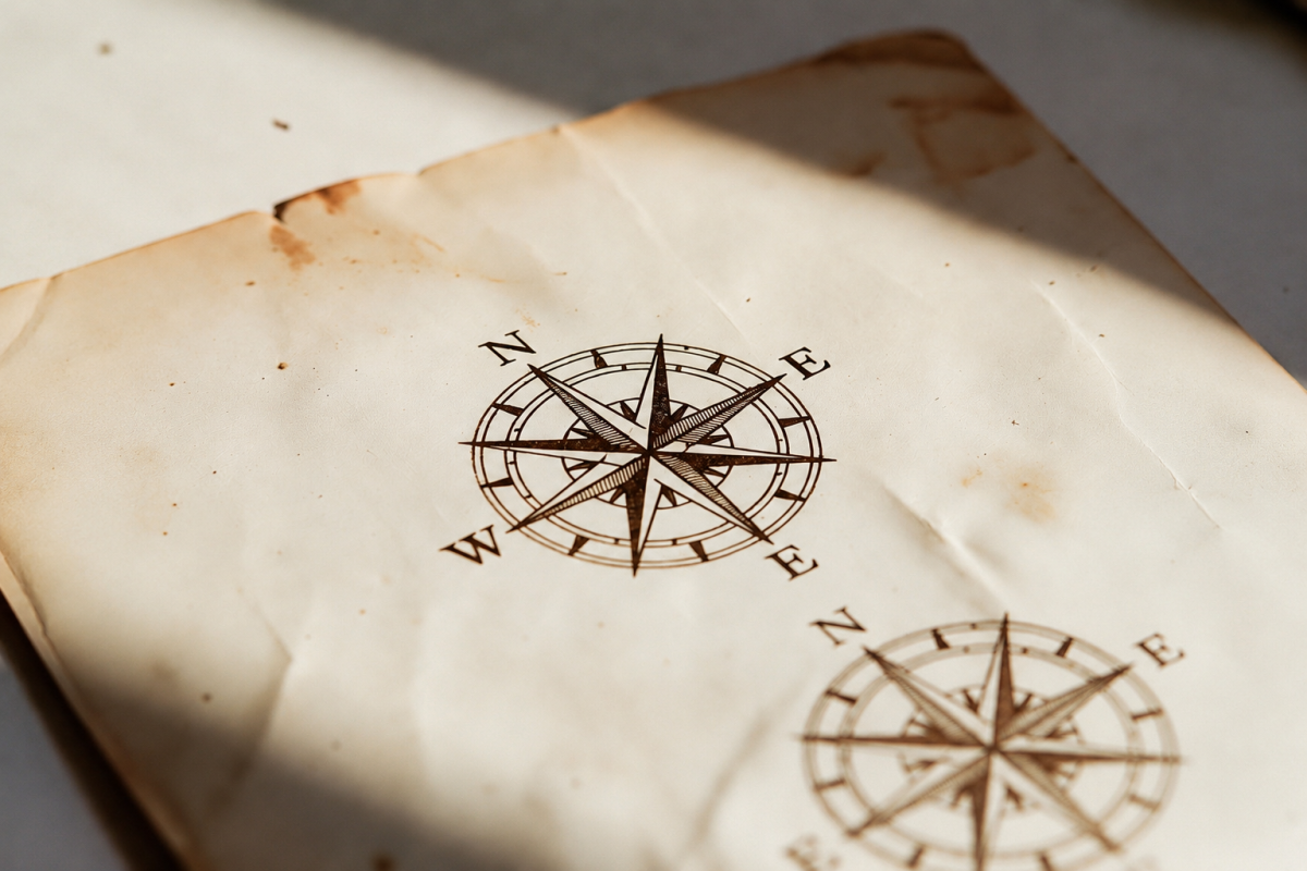 Gezeichnete Kompassrose